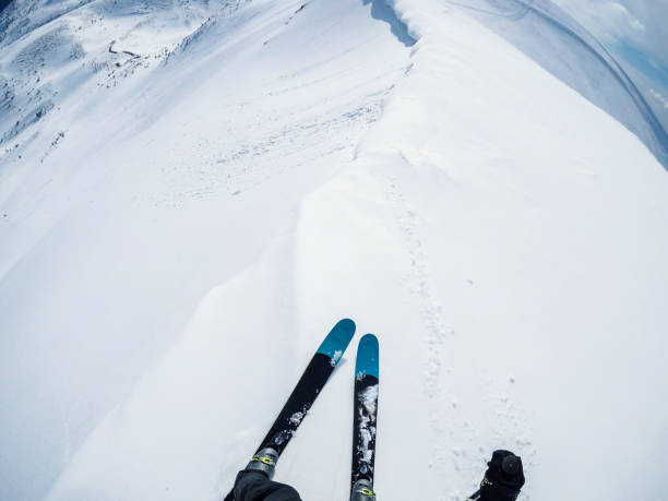 istock skier freerider on mountain peak ready for pure powder ride 653322594