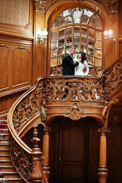 istock Elegance wedding couple in love at royal palace. 653322944