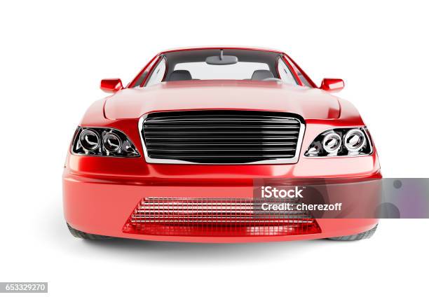 Brandless Generic Red Car Stock Photo - Download Image Now - Car, Vehicle Grille, Front View