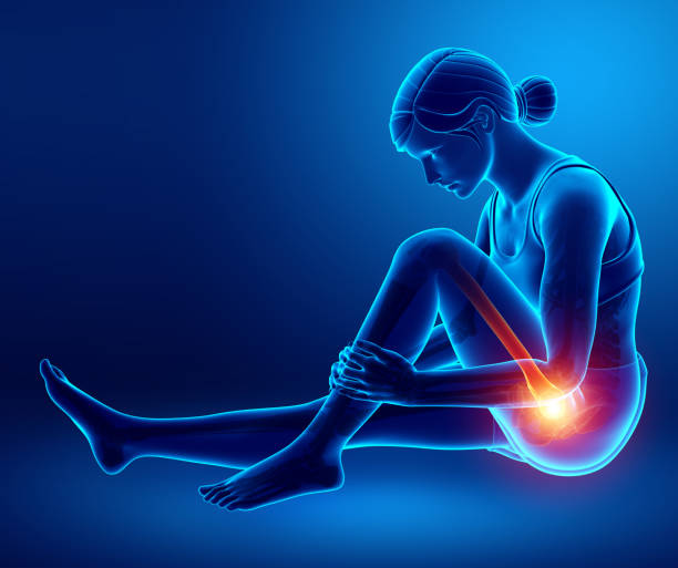istock Female foot with ankle pain 653330472