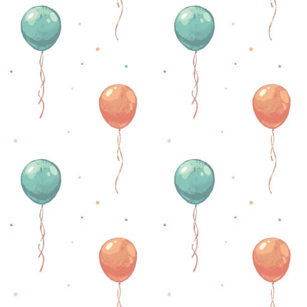 wzór balonów imprezowych - stephanotis stock illustrations