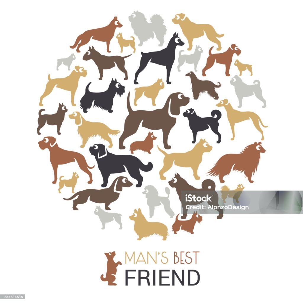 Dog breeds collage Dog stock vector