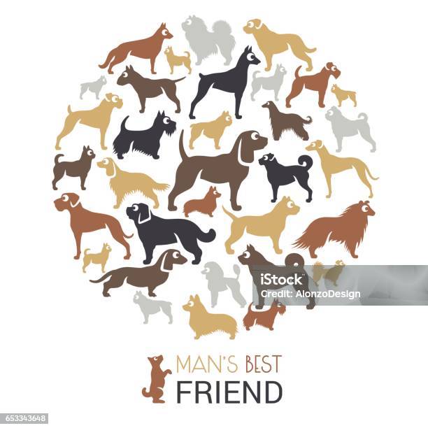 Dog Breeds Collage Stock Illustration - Download Image Now - Dog, Doberman Pinscher, German Shepherd