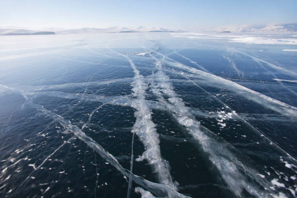 istock Cracks in ice of Lake Baikal 653344162