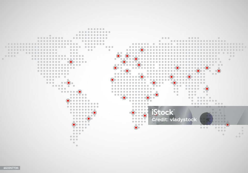 Map Abstract Dots Abstract World Map Stock Illustration - Download Image Now - Abstract ...