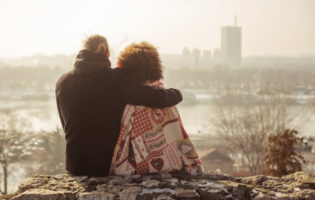 istock Romantic embracing loving couple. Falling in love 653347776