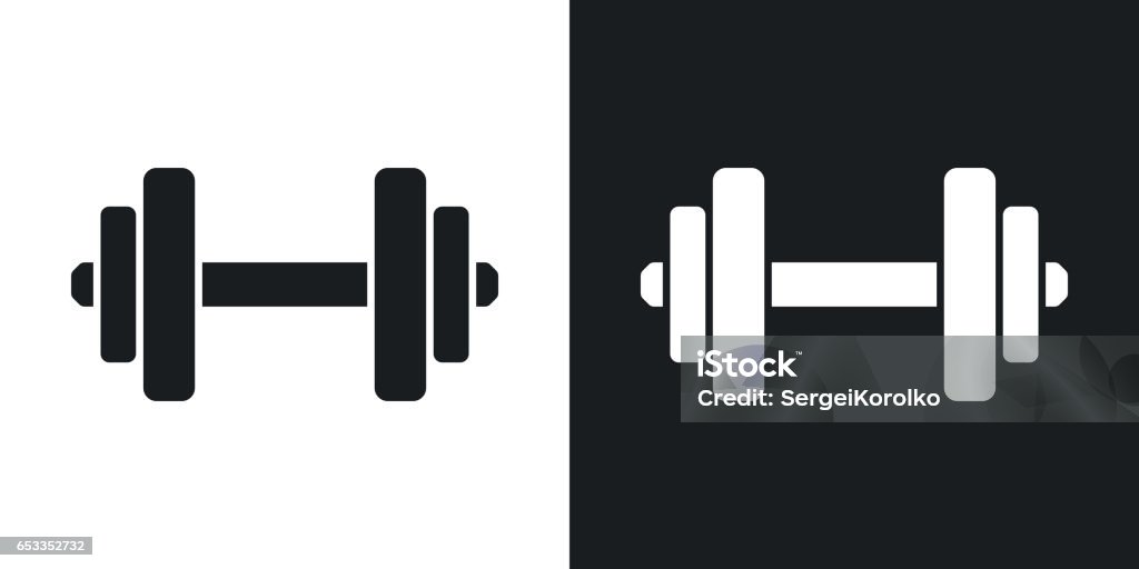 Vector dumbbell icon. Two-tone version Vector dumbbell icon. Two-tone version on black and white background Dumbbell stock vector