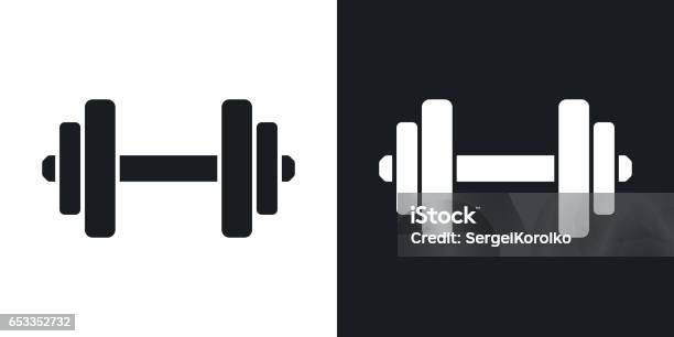 Vector Dumbbell Icon Twotone Version Stock Illustration - Download Image Now - Dumbbell, White Color, Barbell