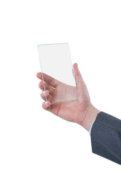 istock Businessman holding futuristic mobile phone 653357678