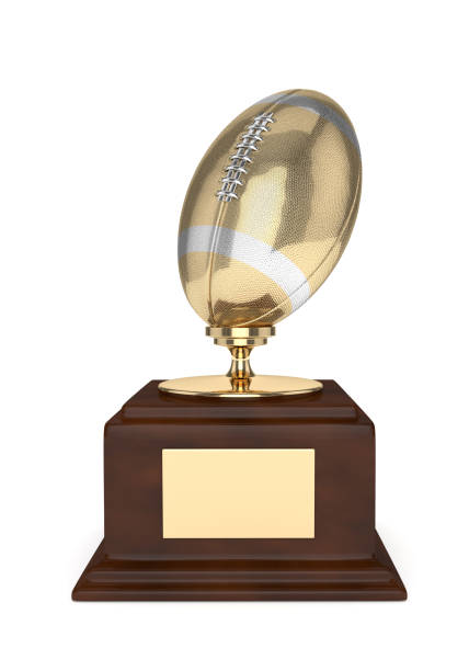 istock 3d render of american footballl trophy over white 653379888