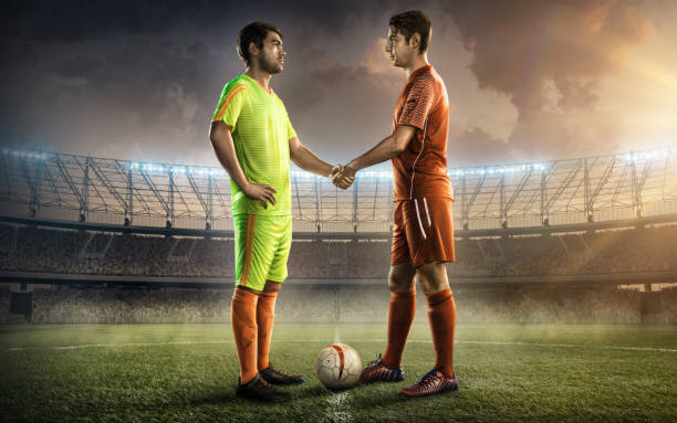 istock soccer team captains on a soccer field 653383122