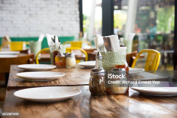 Table Setup Stock Photo - Download Image Now - Restaurant, Casual Clothing, Relaxation