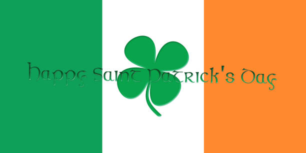 istock St. Patrick's Day. Flag Of Ireland With Clover Leaf 3D illustration 653394572