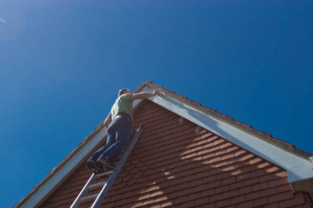 istock Preparation and painting eves of a house 653394914