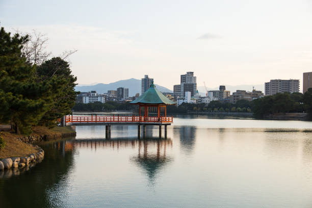 istock gazebo on Ohori Park 653397256
