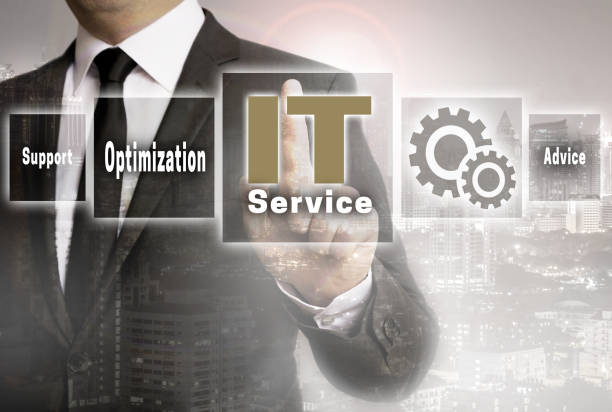 istock IT service businessman with city background concept 653400904