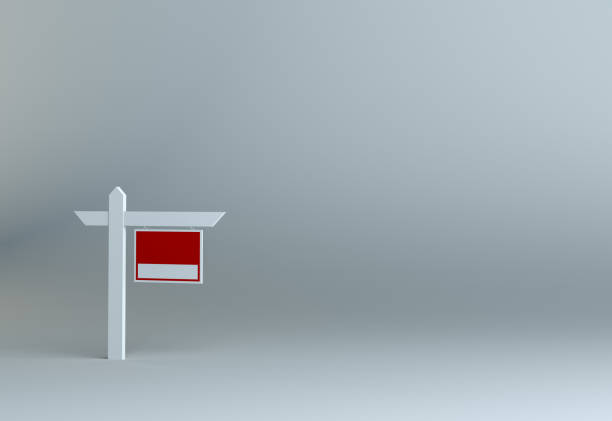 istock For sale sign on gray studio 653401312