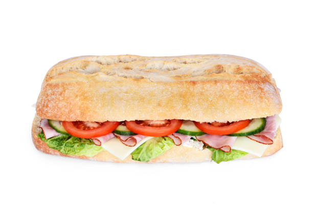 istock Delicious ciabatta sandwich with ham 653419324