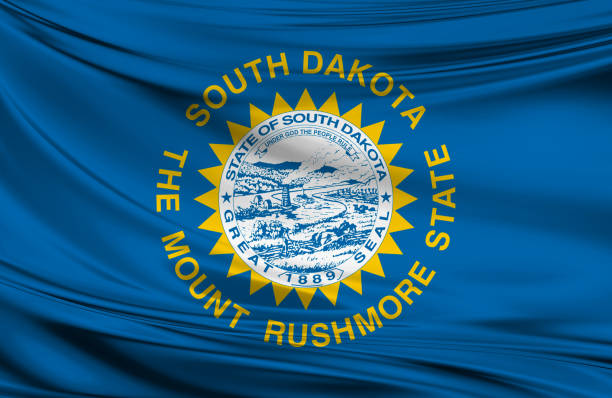 istock Waving  South Dakota flag 653420272