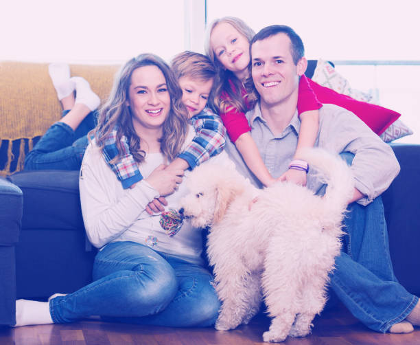 istock Young family enjoying together at home 653423828