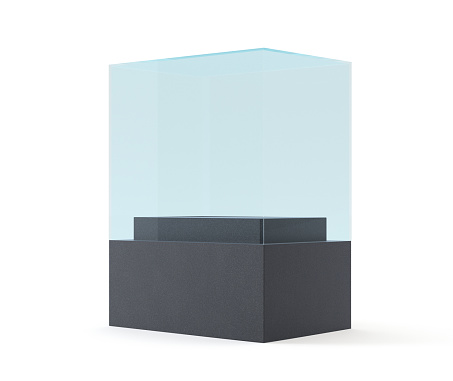 Display Case Rendering Display Case 3d Rendering Isolated On White Background Stock Photo ...