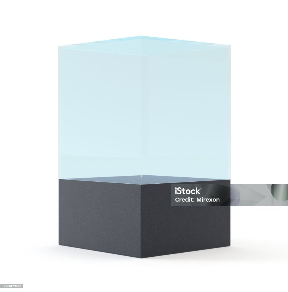 Display Case Rendering Display Case 3d Rendering Isolated On White Background Stock Photo ...