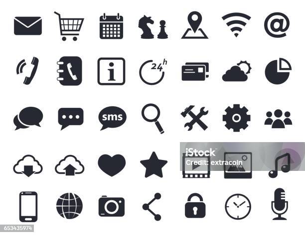 Communication Icons Set Stock Illustration - Download Image Now - Icon Symbol, Smart Phone, Symbol