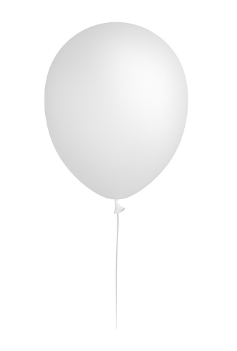 White balloon isolated on white. 3D illustration