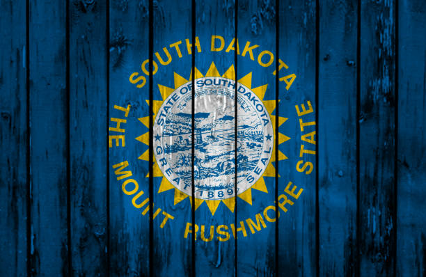 istock Wooden South Dakota State flag 653444470