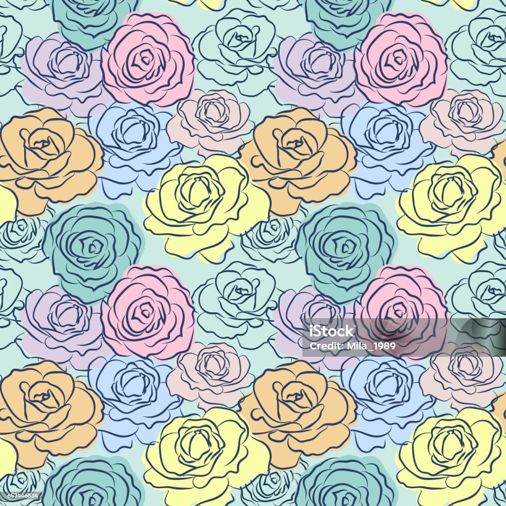 Beautiful Drawn Roses Hand Drawn Beautiful Roses Vector Illustration Stock Illustration ...