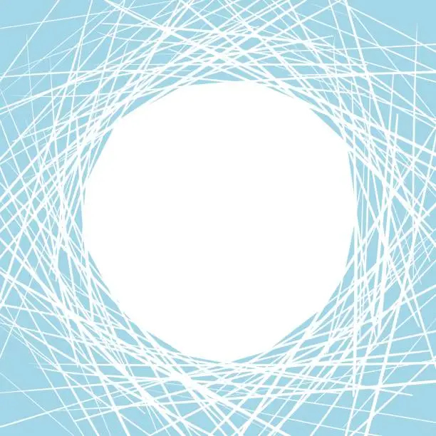Vector illustration of Abstract round frame with lines.
