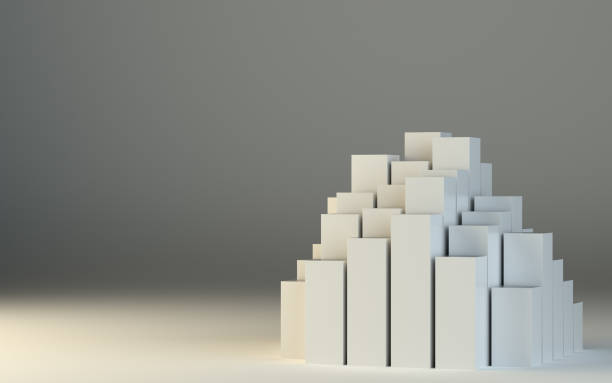 istock Abstract 3d illustration of white boxes 653456308