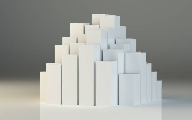 istock Abstract 3d illustration of white boxes 653456316
