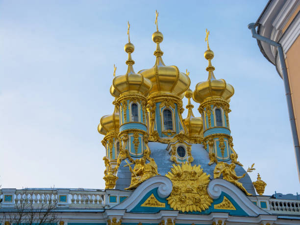푸쉬킨, 상트 페테르부르크, 러시아의 캐서린 궁전의 황금 돔. - 11827 뉴스 사진 이미지
