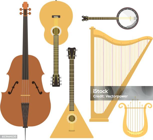 Stringed Instrument Figure Eight Body Set Of Stringed Musical Instruments Classical Orchestra Art Sound Tool ...