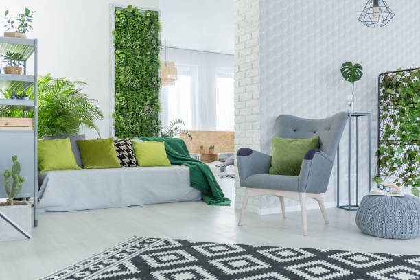 istock Living room with sofa and armchair 653477360