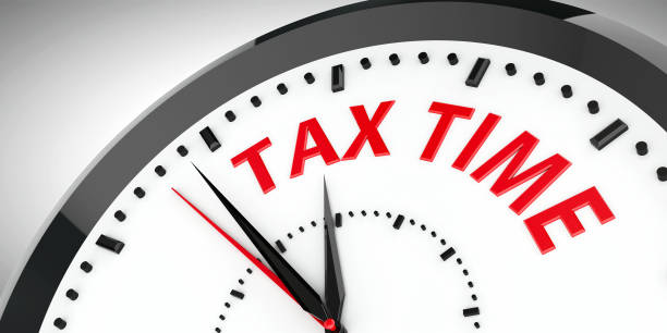 시계 다이얼 세금 시간 - tax form tax backgrounds finance stock illustrations