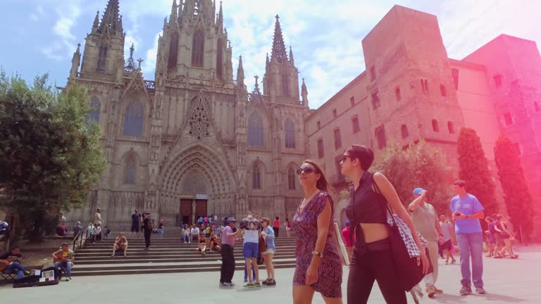 Friends in Barcelona at summer