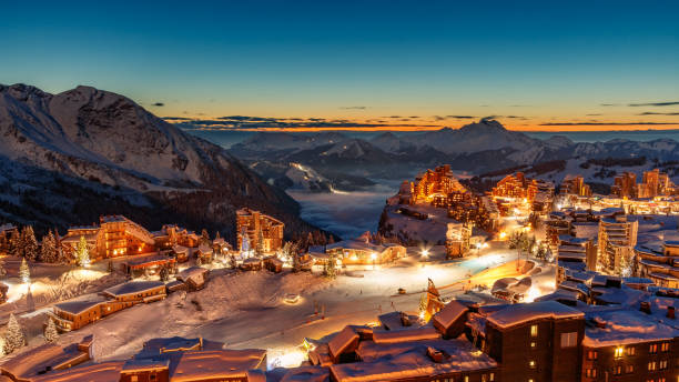 istock Panorama of Avoriaz at night 653491382