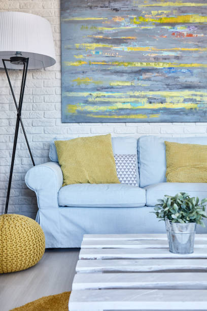istock Modern room with painting 653491714