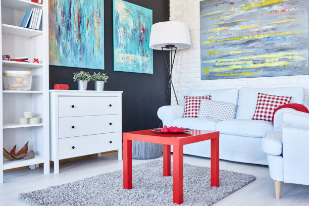 istock Cosy room in modern apartment 653493774