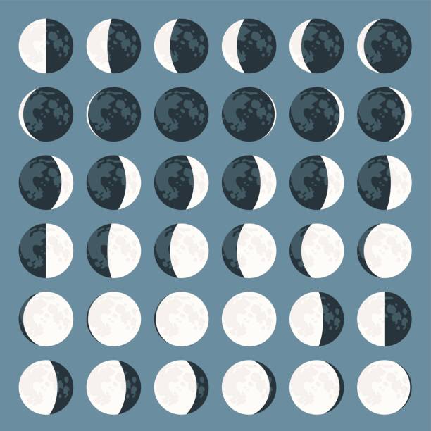 ilustrações de stock, clip art, desenhos animados e ícones de moon phases. - crater