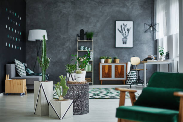 istock Room with designer furniture 653498084