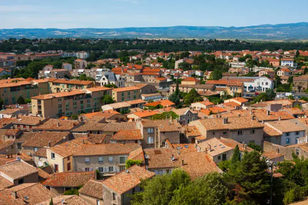 Photo of View of Carcassonne from the fortress. Languedoc, France