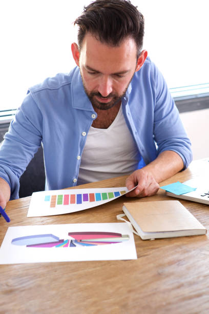 istock Man working on charts and graphs at his desk 653506264