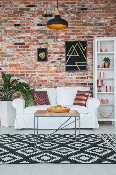 istock Living room in industrial style 653507036