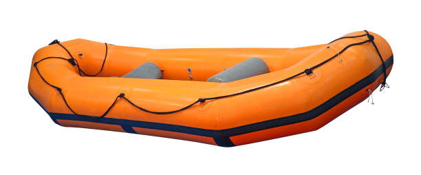 Inflatable rubber boat stock photo
