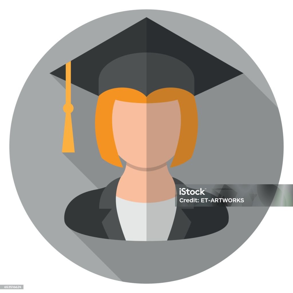 Graduates Student Icon Eps10 vector illustration with layers (removeable) and high resolution jpeg file included (300dpi). Adult stock vector