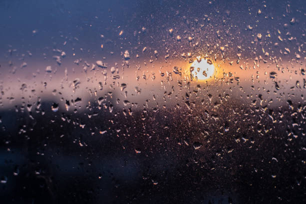 istock Unfocuced sun and water drops on the window 653517316