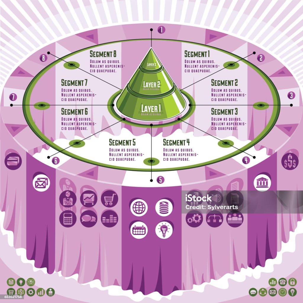 Pyramid Table Topper Layout Creative Infographics Concept 3d Table With Layered Pyramid Idea Vector ...